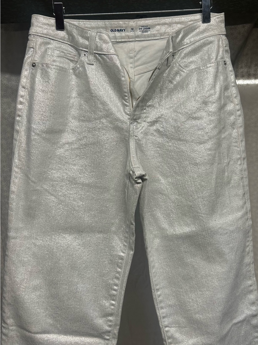 Old Navy Metallic Silver Jeans